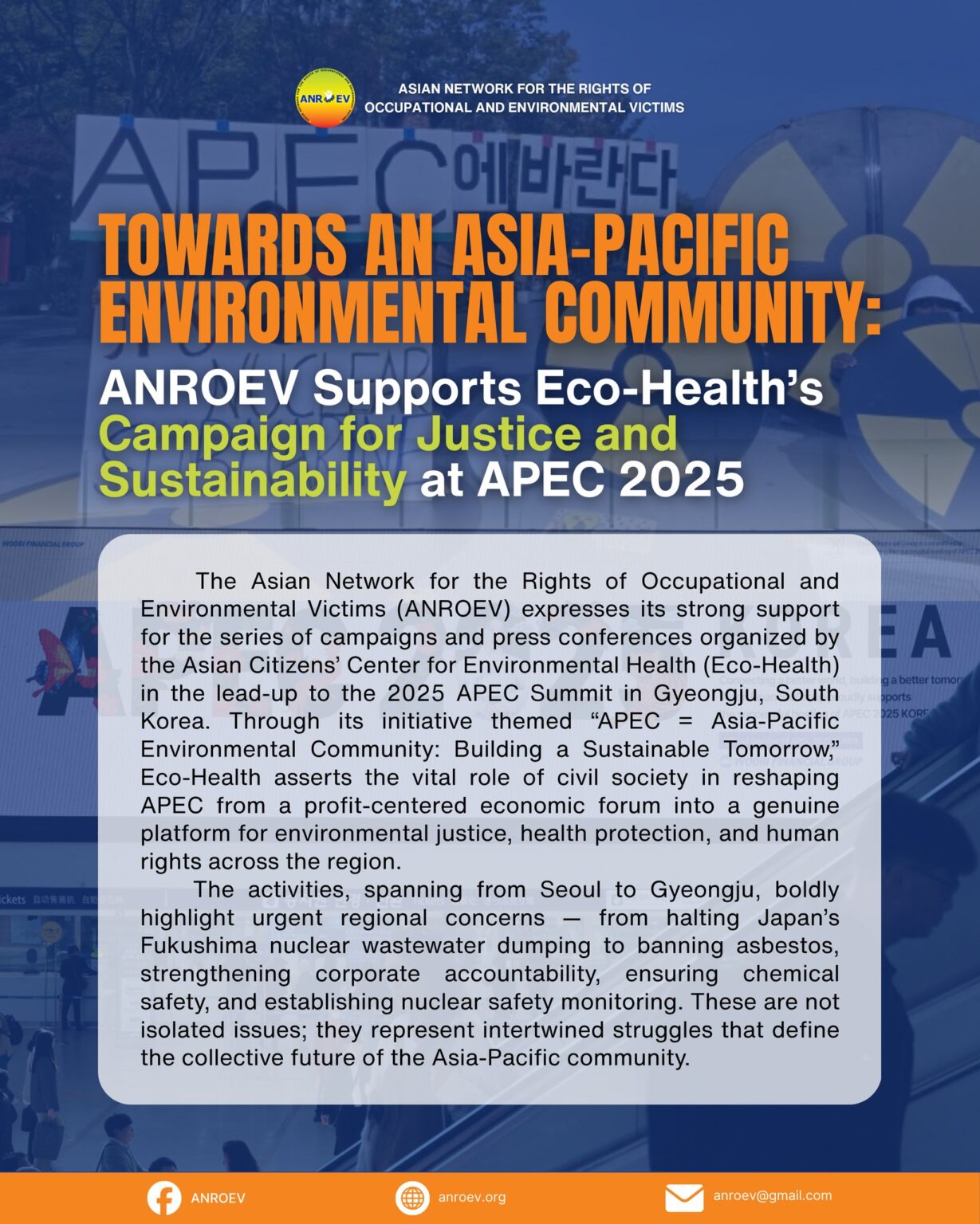 Towards an Asia-Pacific Environmental Community: ANROEV Supports Eco ...